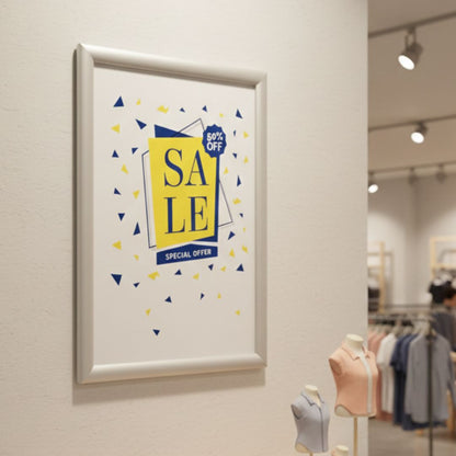 marco para carteles publicitario para tienda