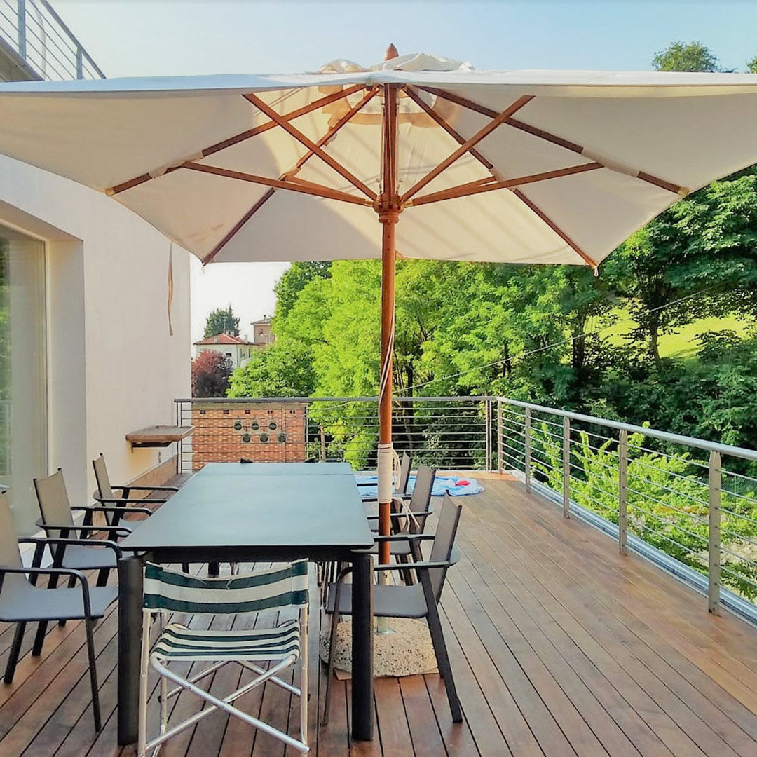 Sombrilla profesional rectangular con mástil central de madera - SYDNEY