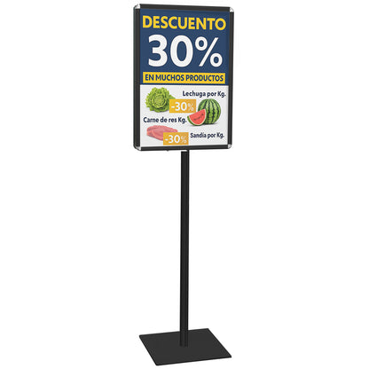 Soporte de pie con doble marco para carteles formato 50x70 y 70x100 cm - base cuadrada