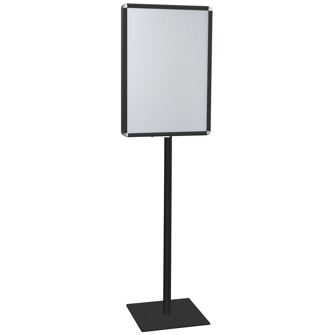 Soporte de pie con doble marco para carteles formato 50x70 y 70x100 cm - base cuadrada