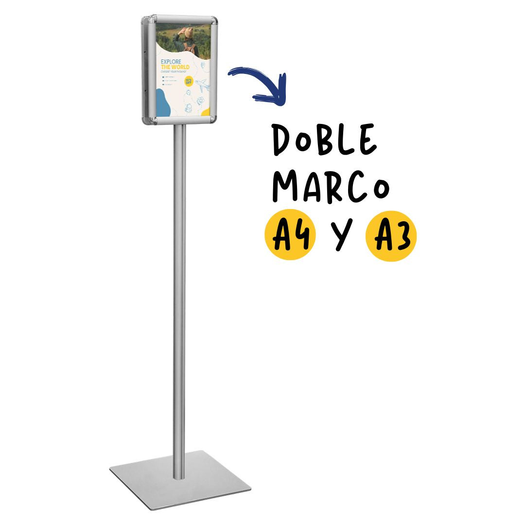 soporte de pie de acero para carteles publicitario a4 y a3
