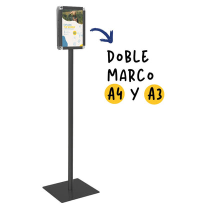 soporte de pie negro para carteles publicitario a4 y a3